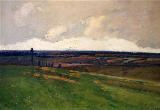 Attributed to Charles-Francois Daubigny (1817-1878) Near Bergerac 12.5 x 17.75in.